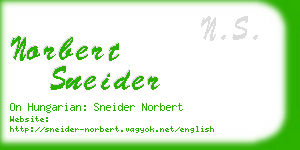 norbert sneider business card
